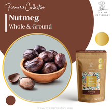 Load image into Gallery viewer, Buy Nutmeg whole or ground online at www.ceylonprovidore.com. Sourced ethically, fresh and in eco-friendly packaging.
