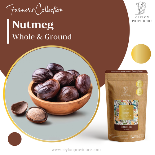 Buy Nutmeg whole or ground online at www.ceylonprovidore.com. Sourced ethically, fresh and in eco-friendly packaging.