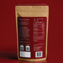 Load image into Gallery viewer, Buy Roasted Chilli Powder online on www.ceylonprovidore.com. Ethically sourced, freshly manufactured and packaged in the eco-friendly bags. Back view of the bag.

