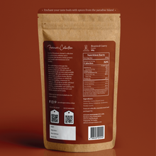 Load image into Gallery viewer, Buy Roasted Curry Powder online at www.ceylonprovidore.com. Ethically sourced, freshly manufactured in small batches and packaged in eco-friendly bags. Back View of the Packages.
