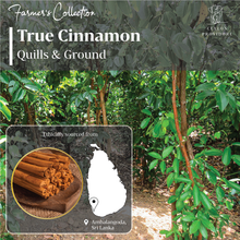 Load image into Gallery viewer, Buy True Cinnamon Quills and Ground Cinnamon at www.ceylonprovidore.com. True Cinnamon is sourced ethically, fresh and packaged in eco-friendly bags. True Cinnamon location.
