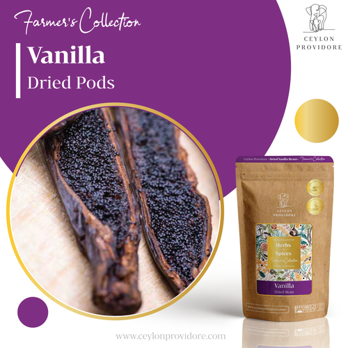 Buy dried vanilla pods from www.ceylonprovidore.com. Fresh and ethically sourced packaged in eco-friendly bags. 